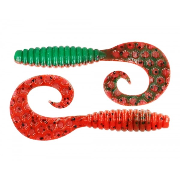 Силіконова приманка рибальська, ZEOX Comma Grub, довжина 2,4 дюймів, 10шт/уп, колір №204 GRPP